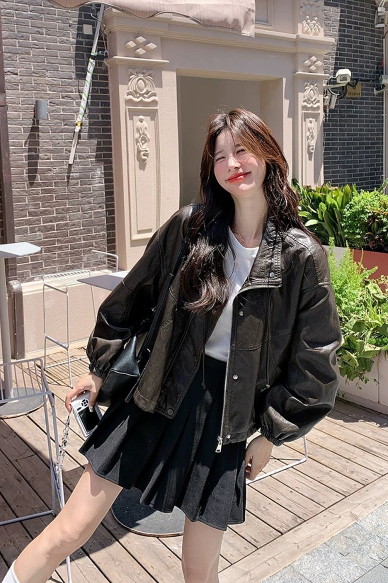 American style loose coat retro locomotive jacket for women