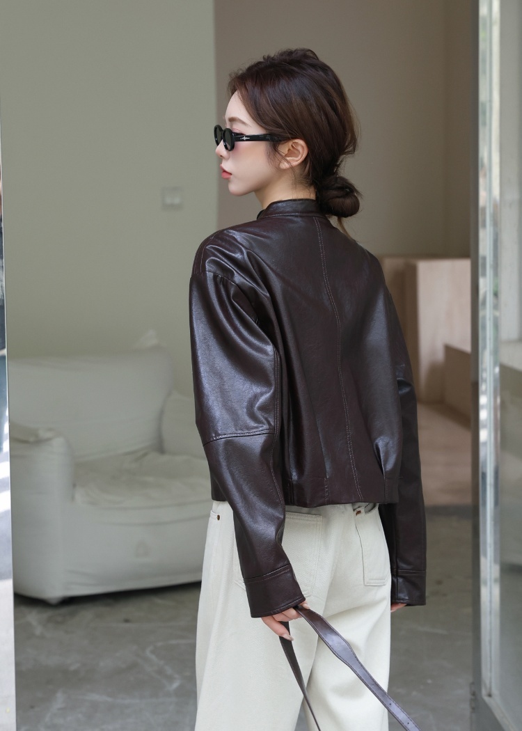 Cstand collar jacket slim coat for women