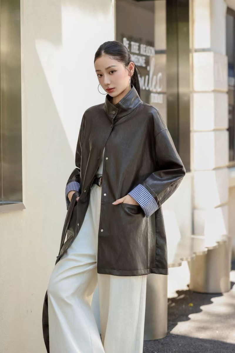 Long locomotive coat loose retro messenger bag