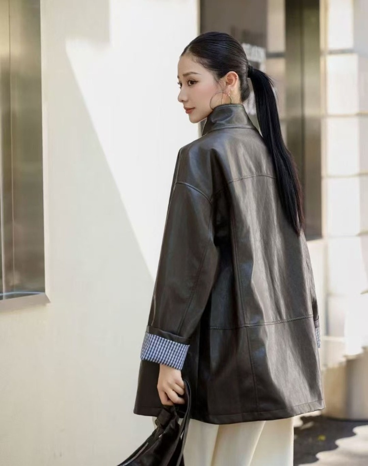 Long locomotive coat loose retro messenger bag