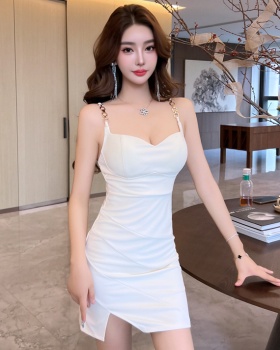 Temperament pinched waist metal dress chain slim sexy T-back