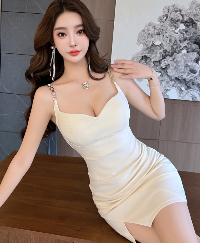 Temperament pinched waist metal dress chain slim sexy T-back