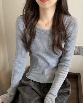 Pure knitted long sleeve bottoming slim all-match tops