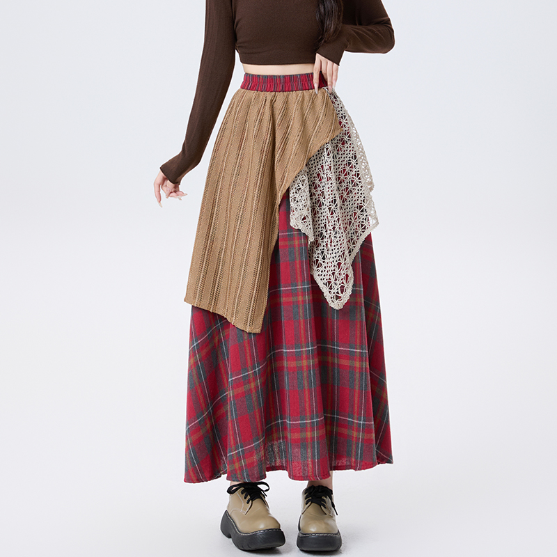 Mixed colors Casual high waist skirt for women