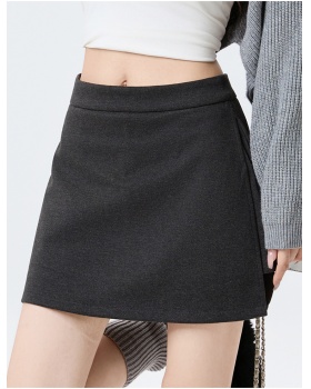 A-line side split short skirt package hip skirt for women