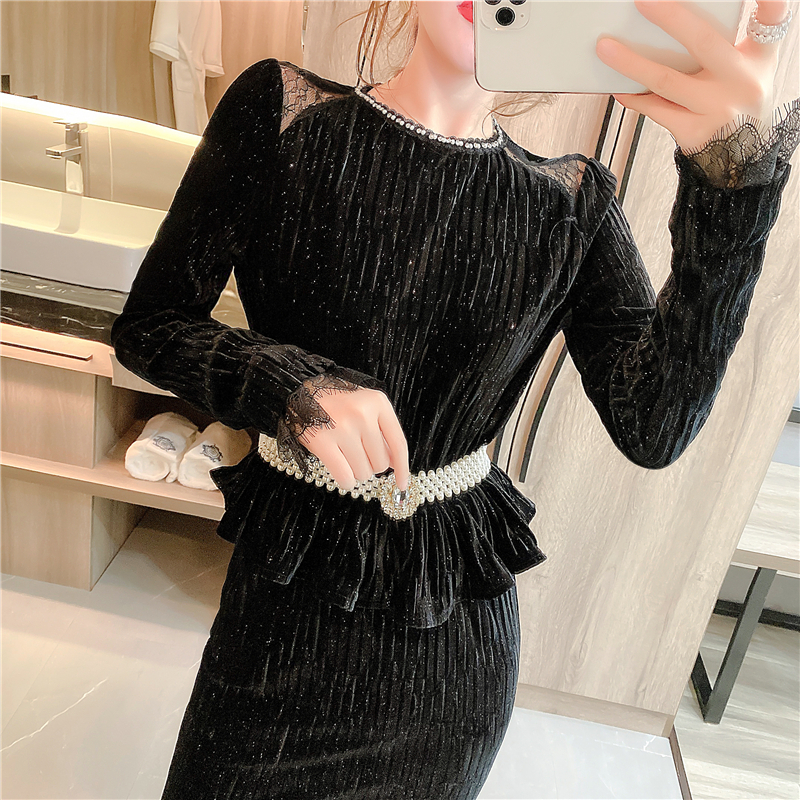 Fashion tight long dress liangsi pinched waist formal dress