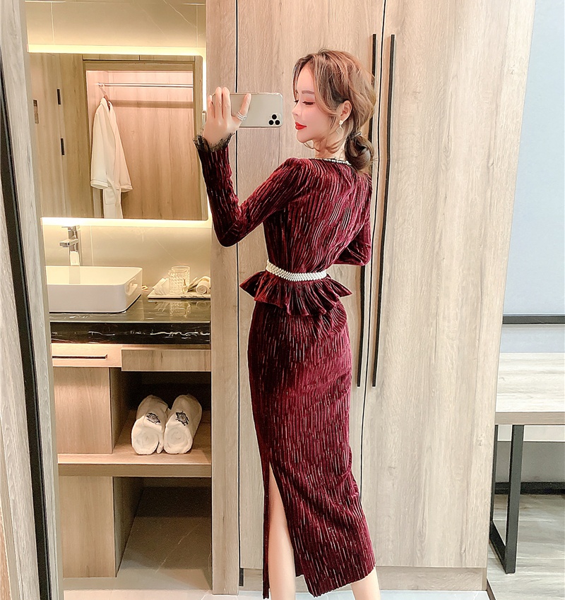 Fashion tight long dress liangsi pinched waist formal dress