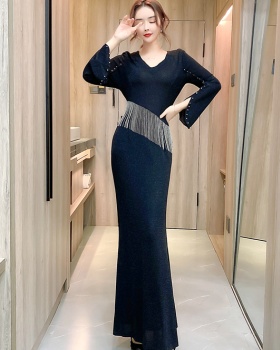 Liangsi autumn and winter long dress package hip dress