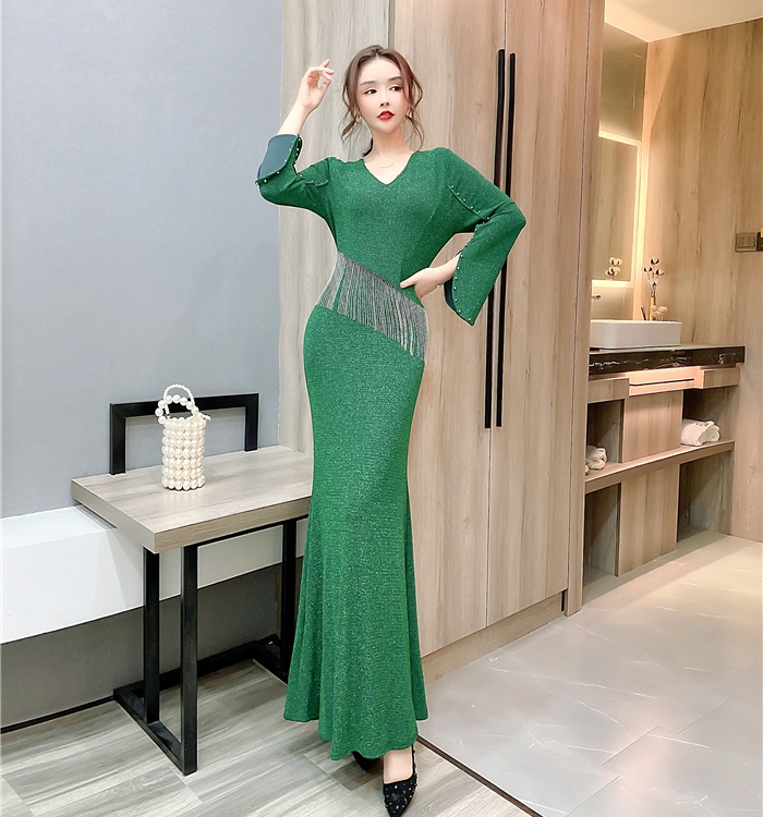 Liangsi autumn and winter long dress package hip dress