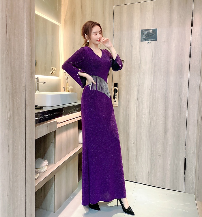 Liangsi autumn and winter long dress package hip dress
