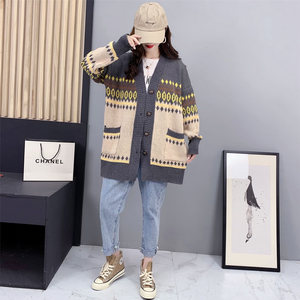 All-match spring coat loose knitted cardigan for women