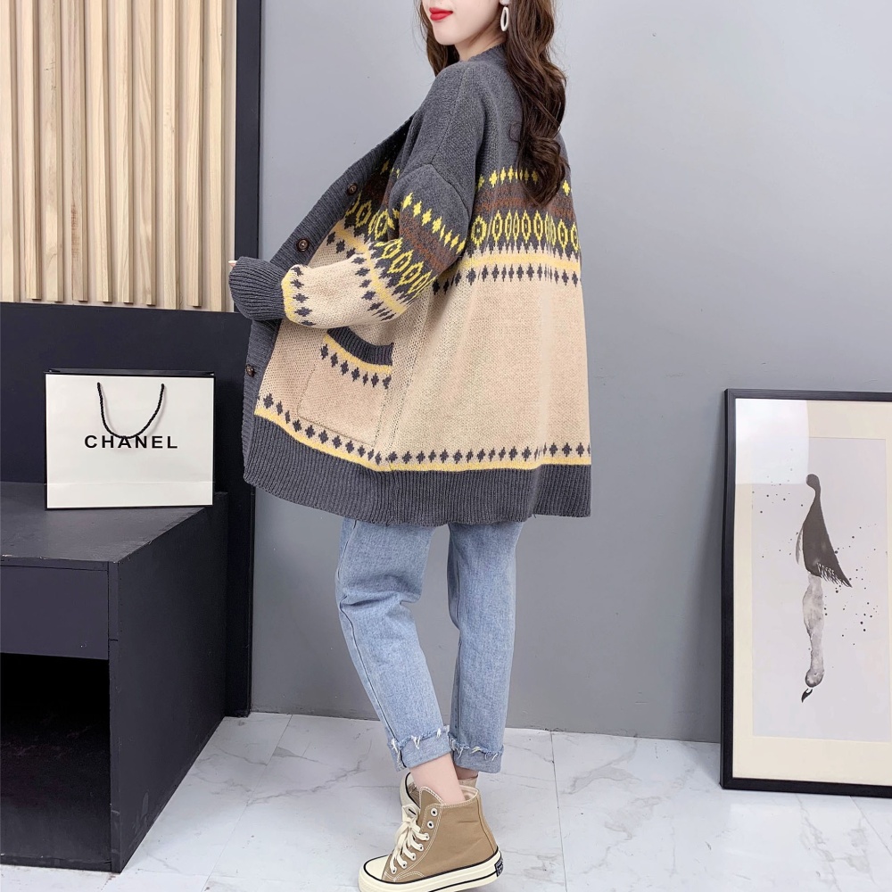 All-match spring coat loose knitted cardigan for women