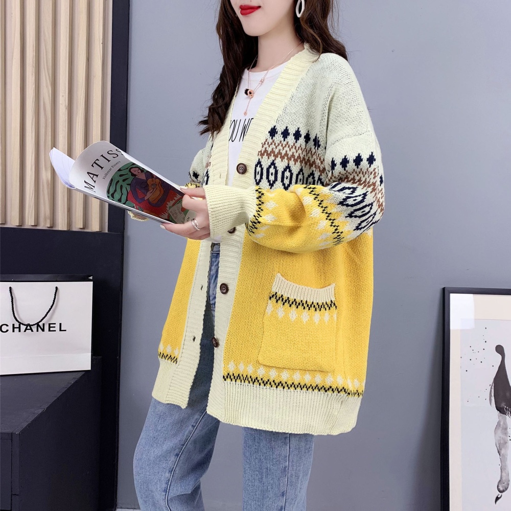 All-match spring coat loose knitted cardigan for women