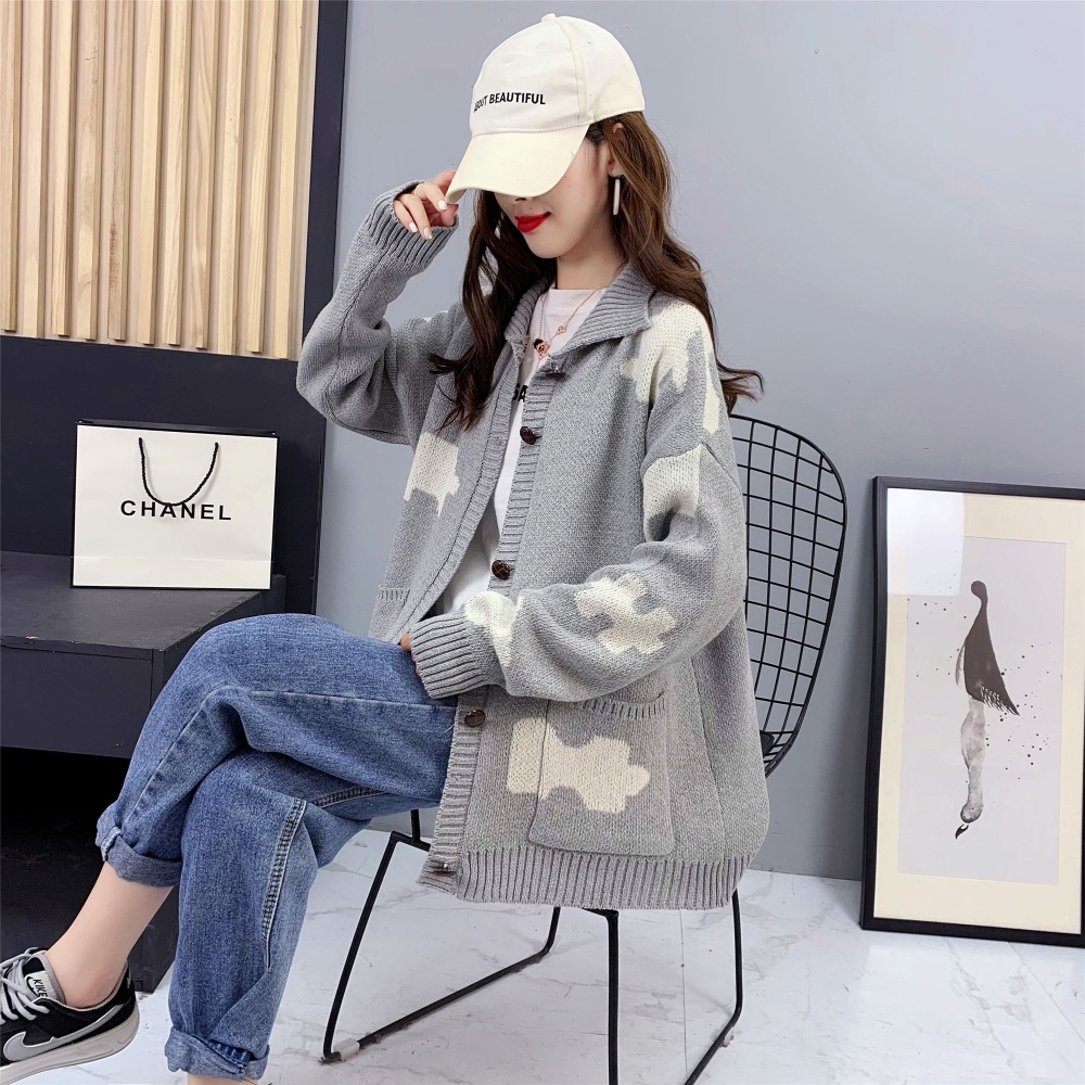 Loose wears outside tops knitted cardigan for women