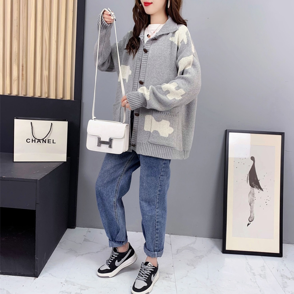 Loose wears outside tops knitted cardigan for women