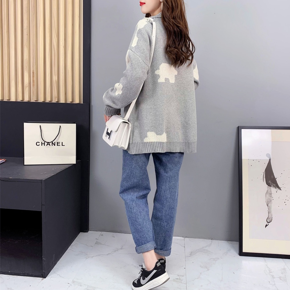 Loose wears outside tops knitted cardigan for women