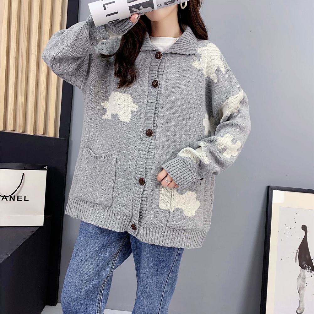 Loose wears outside tops knitted cardigan for women