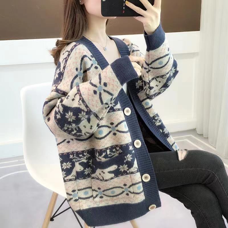 Wears outside cardigan knitted sweater for women