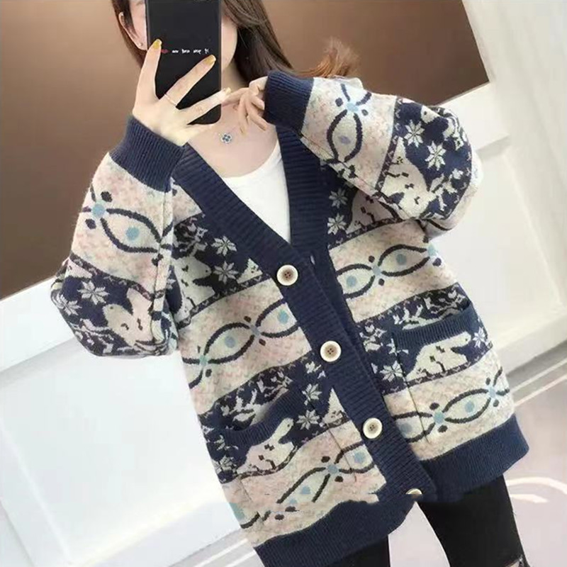 Wears outside cardigan knitted sweater for women