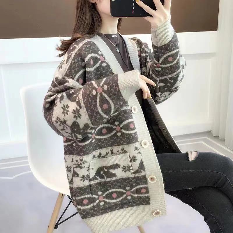 Wears outside cardigan knitted sweater for women