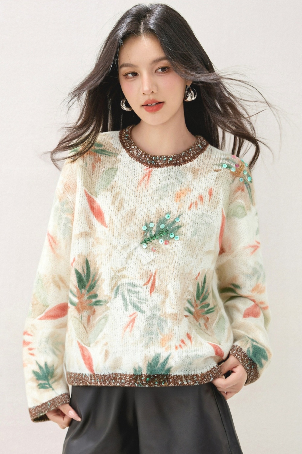 Printing mixed colors lazy small shirt for women