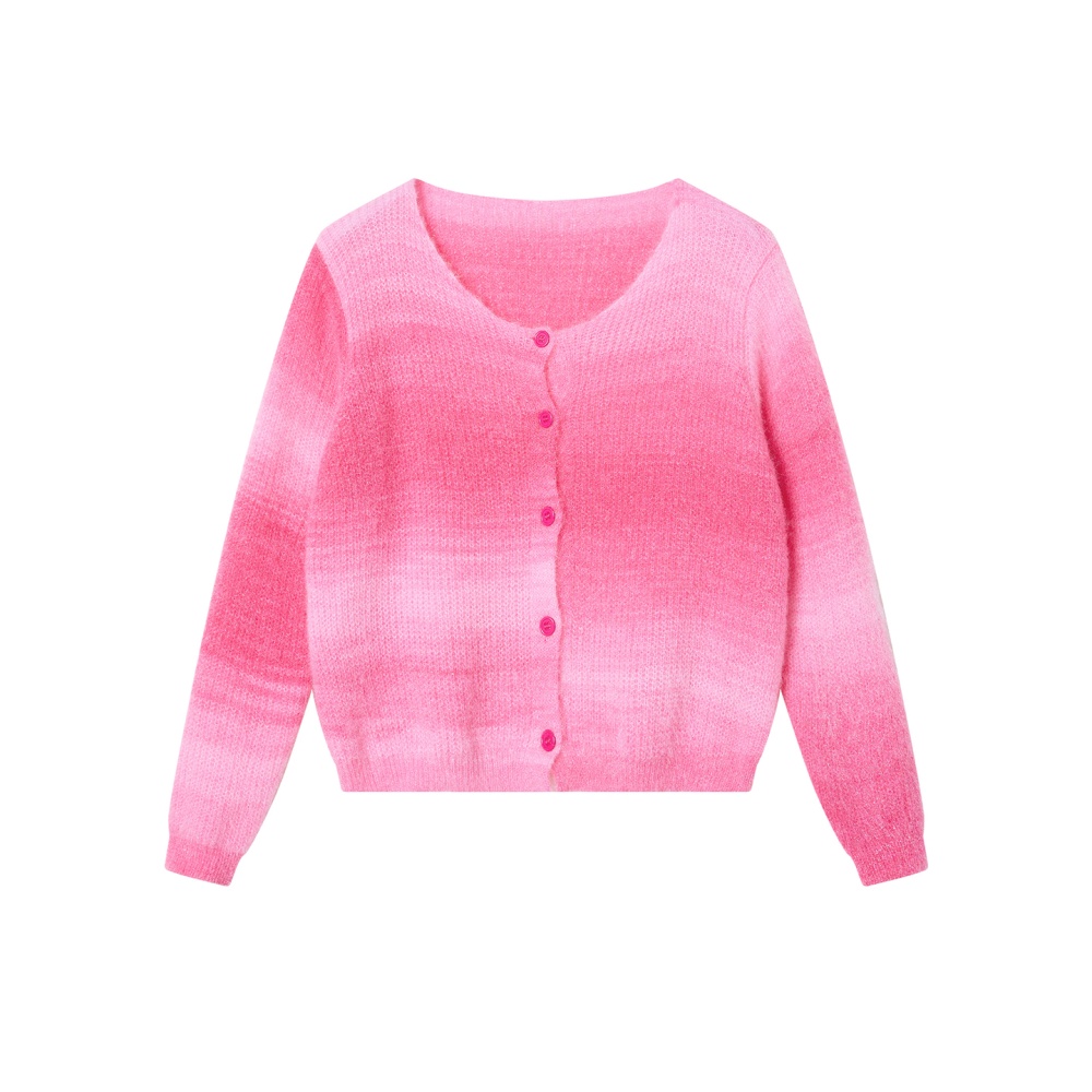 Lazy short autumn and winter coat gradient tender cardigan