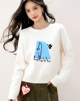 Show young loose cartoon all-match slim sweater