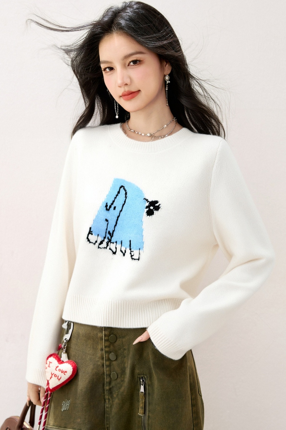 Show young loose cartoon all-match slim sweater