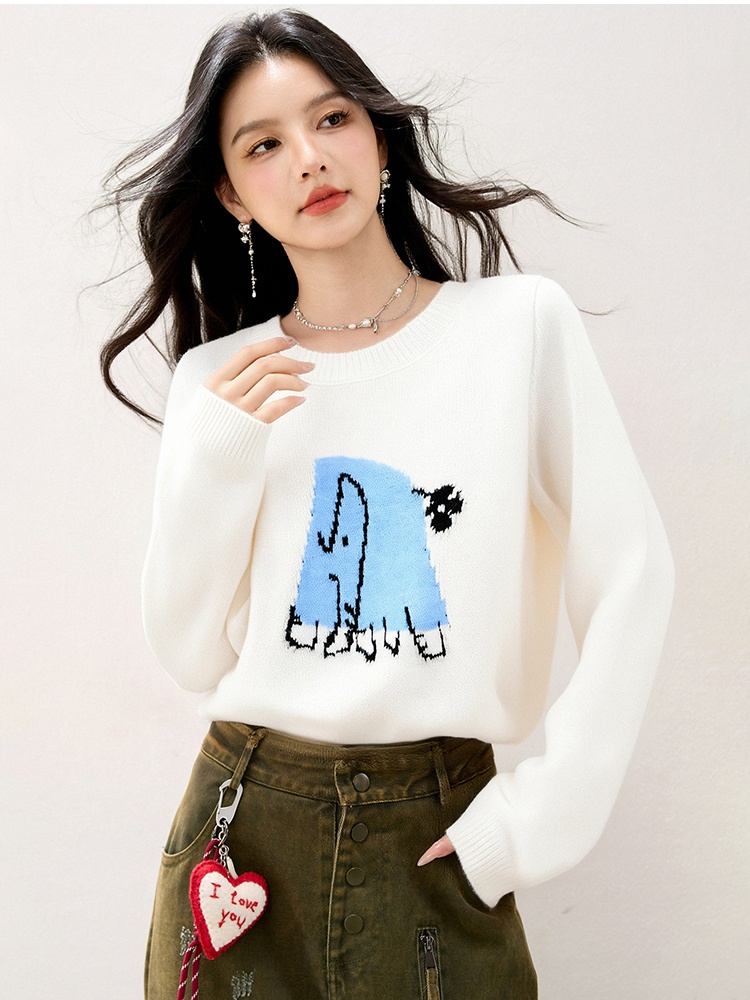 Show young loose cartoon all-match slim sweater