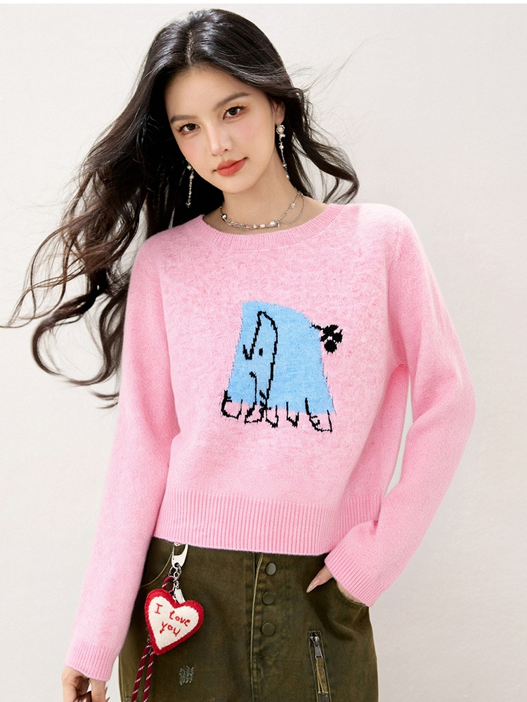 Show young loose cartoon all-match slim sweater