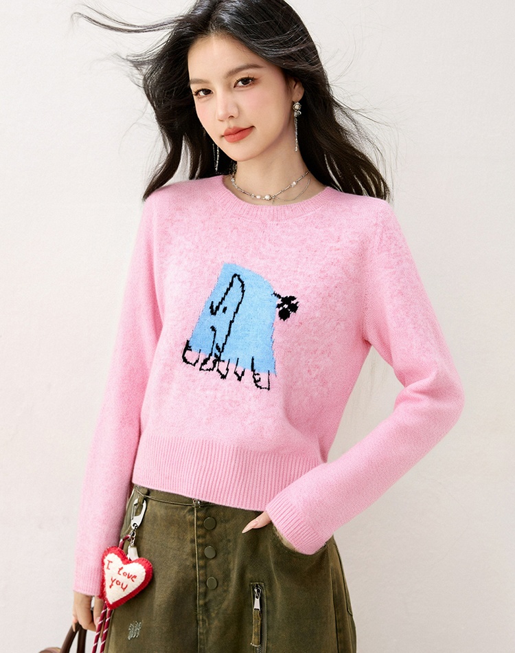 Show young loose cartoon all-match slim sweater