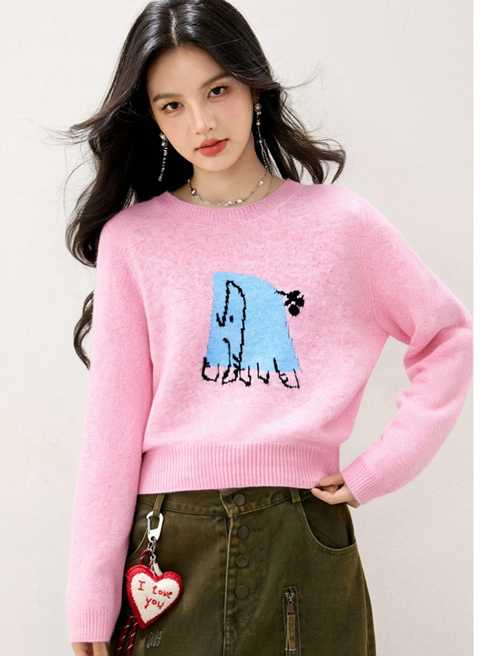 Show young loose cartoon all-match slim sweater