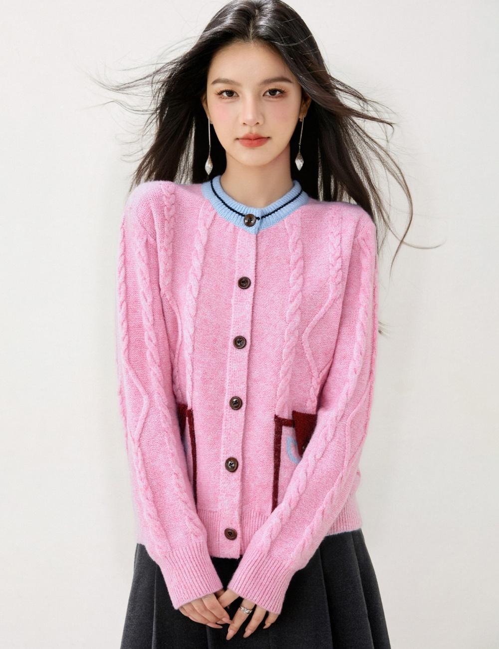 Sweet style autumn sweater loose bow cardigan for women