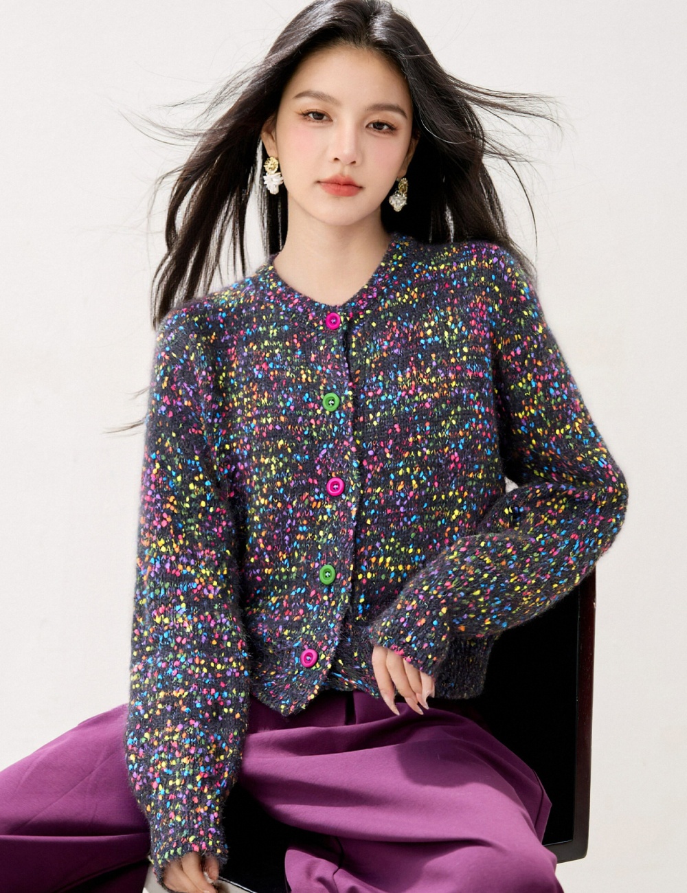 Knitted autumn sweater temperament France style tops