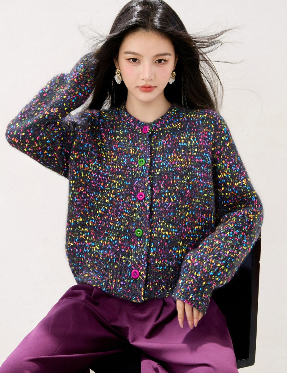 Knitted autumn sweater temperament France style tops