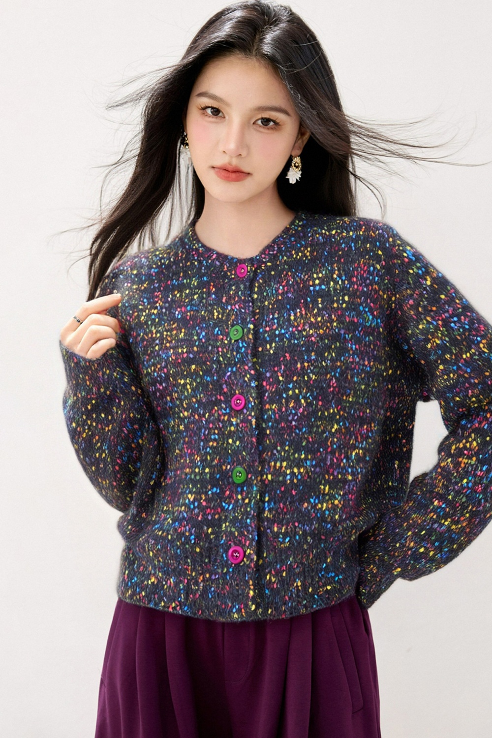 Knitted autumn sweater temperament France style tops