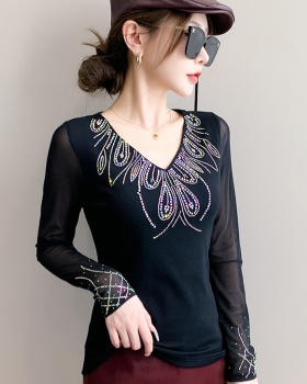 Gauze bottoming tops light luxury cotton small shirt