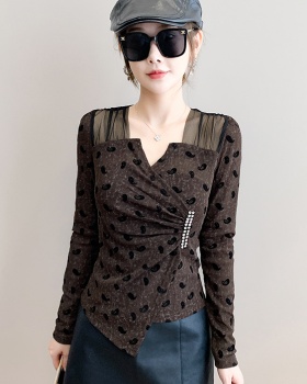 Slim Korean style tops printing small shirt for women