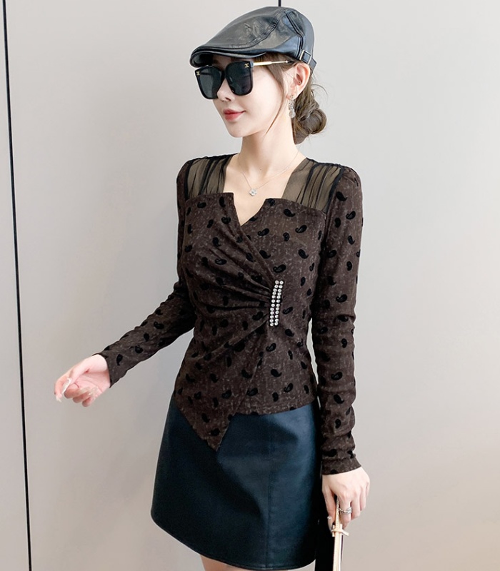 Slim Korean style tops printing small shirt for women