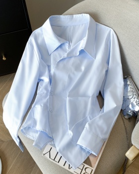 Spring long sleeve irregular shirt for women