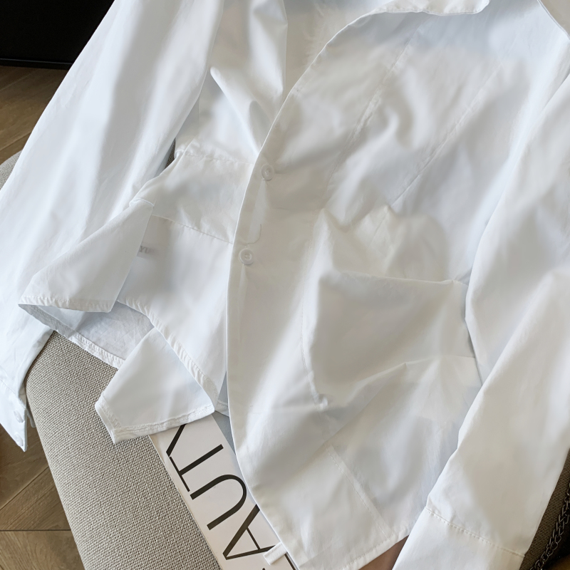 Spring long sleeve irregular shirt for women