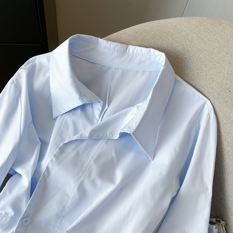 Spring long sleeve irregular shirt for women