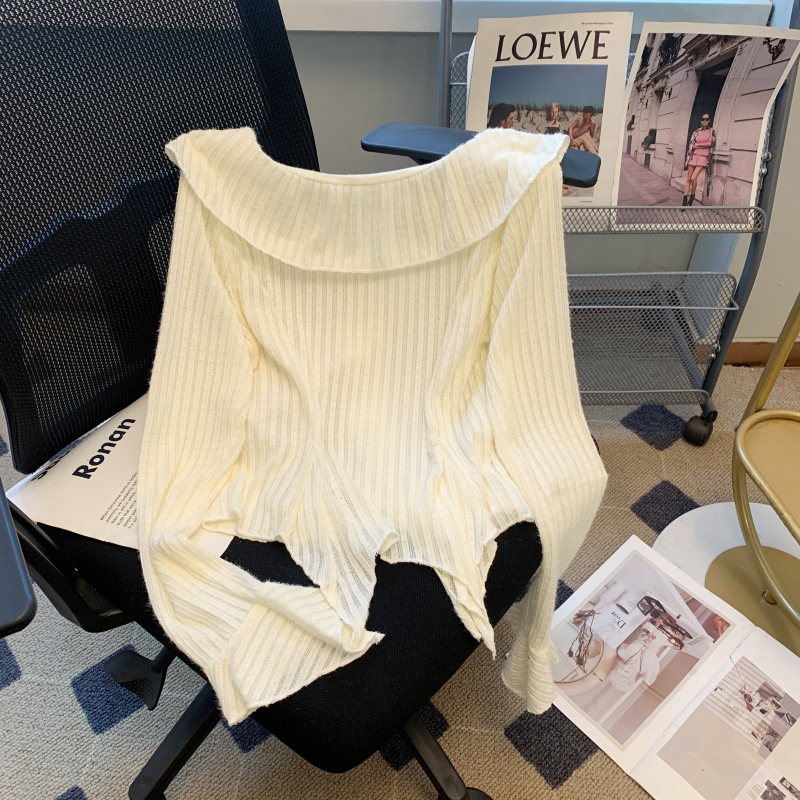 Irregular temperament stereoscopic V-neck shirts for women