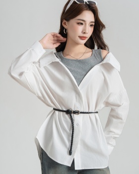 Temperament strapless tops autumn coat for women