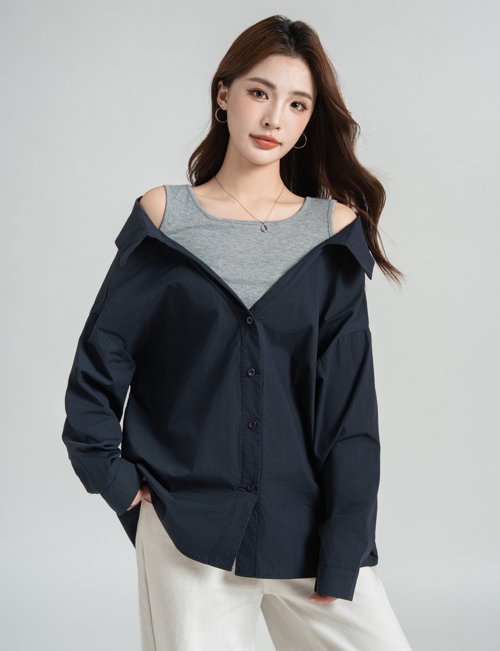 Temperament strapless tops autumn coat for women