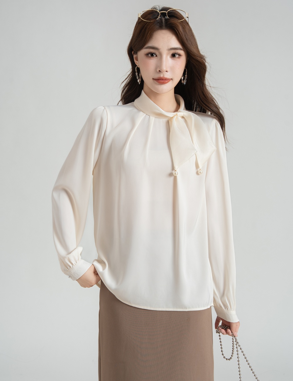 Autumn generous shirt show young chiffon tops for women