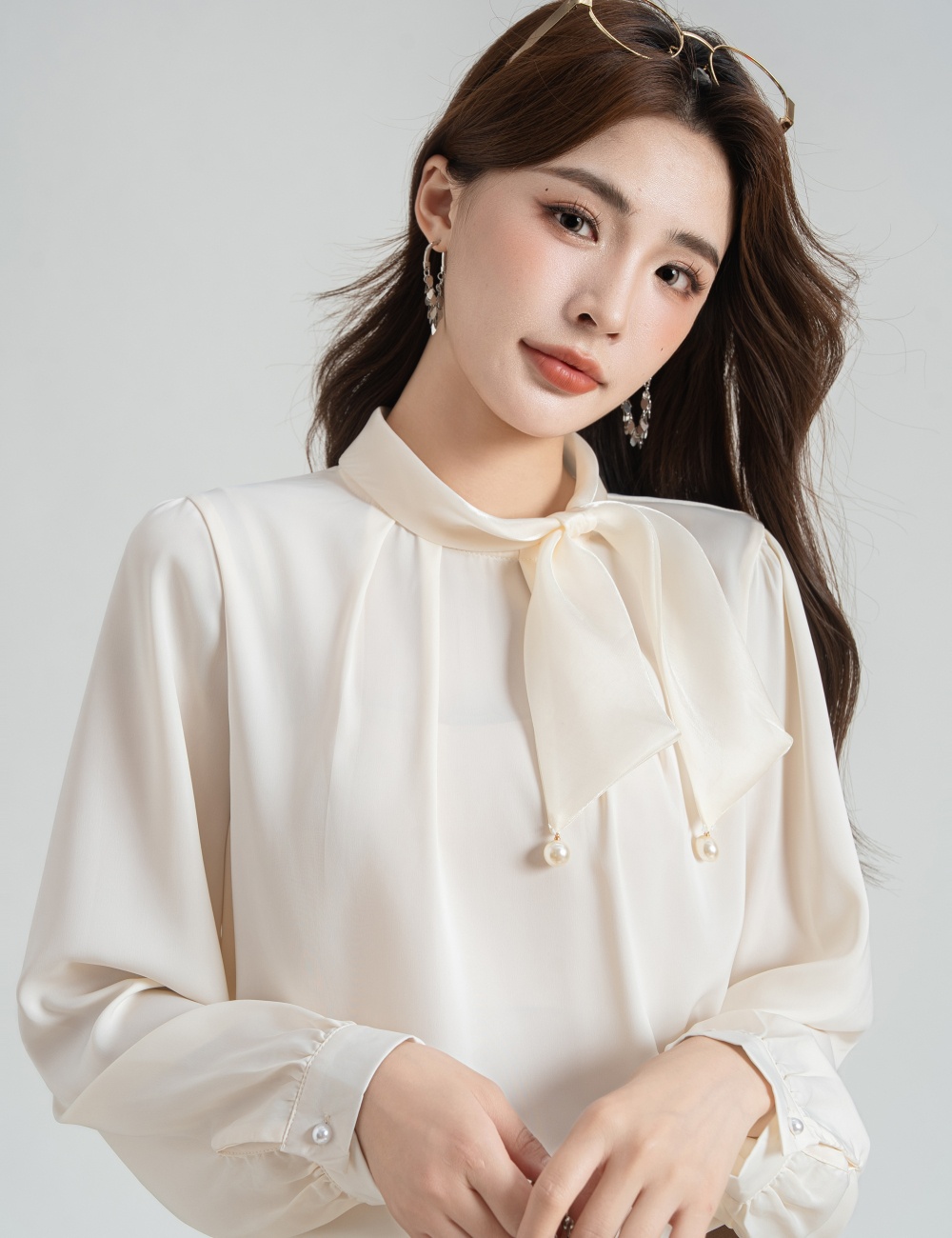 Autumn generous shirt show young chiffon tops for women