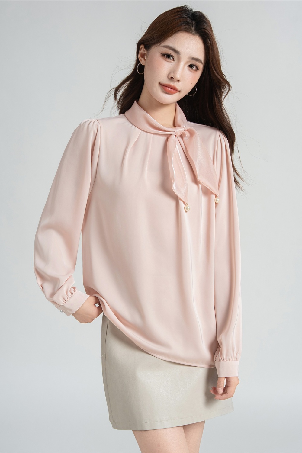 Autumn generous shirt show young chiffon tops for women