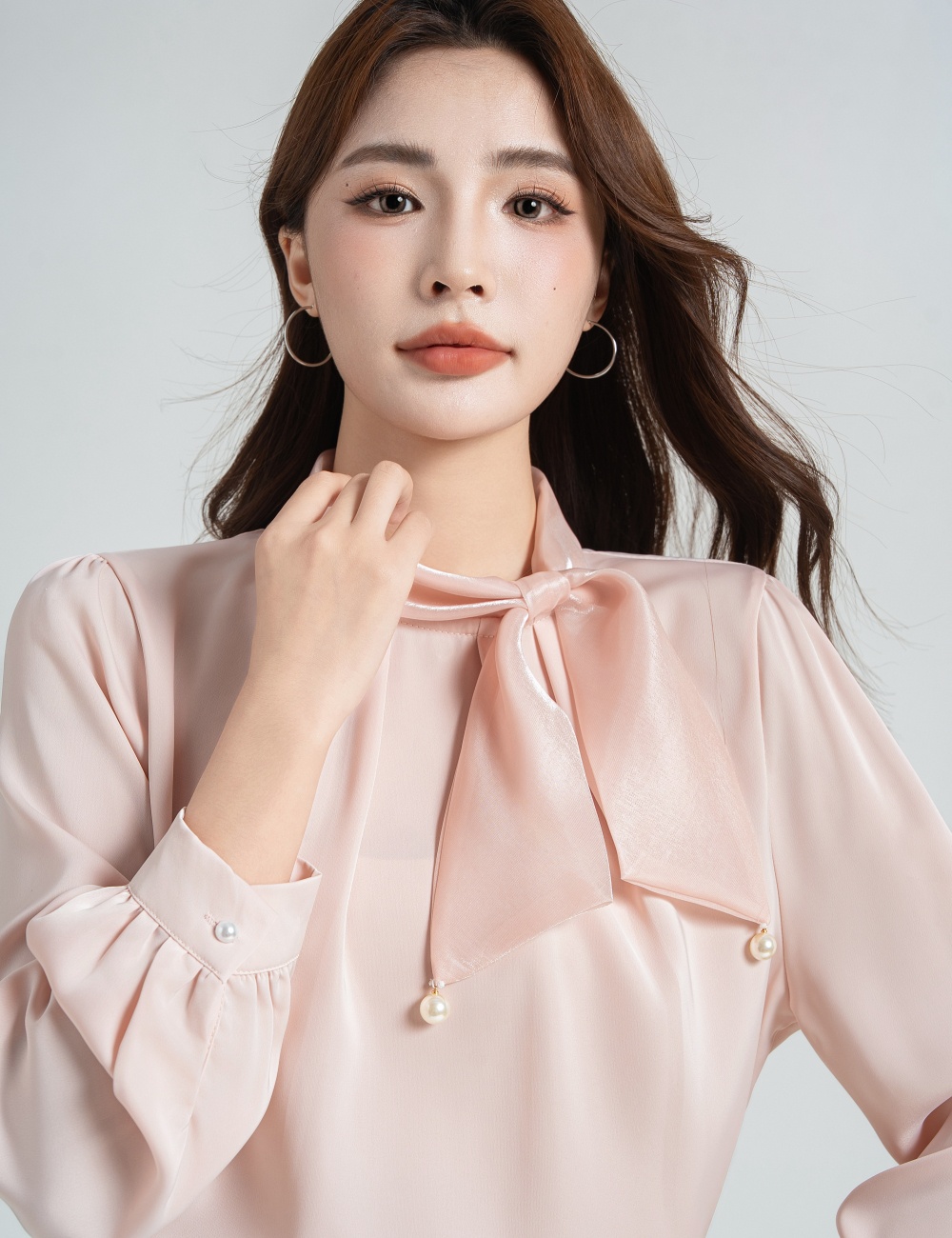 Autumn generous shirt show young chiffon tops for women
