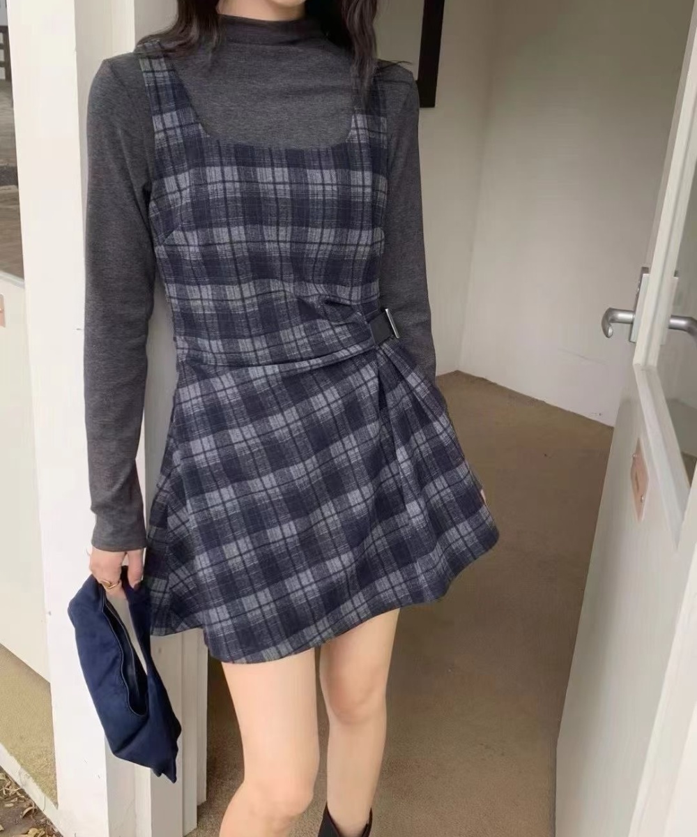 Autumn bottoming shirt niche dress 2pcs set for women